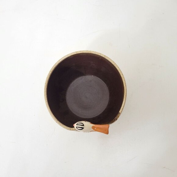 Handcrafted Ceramic Yarn Bowl With Bird Design - Picture 4 of 7